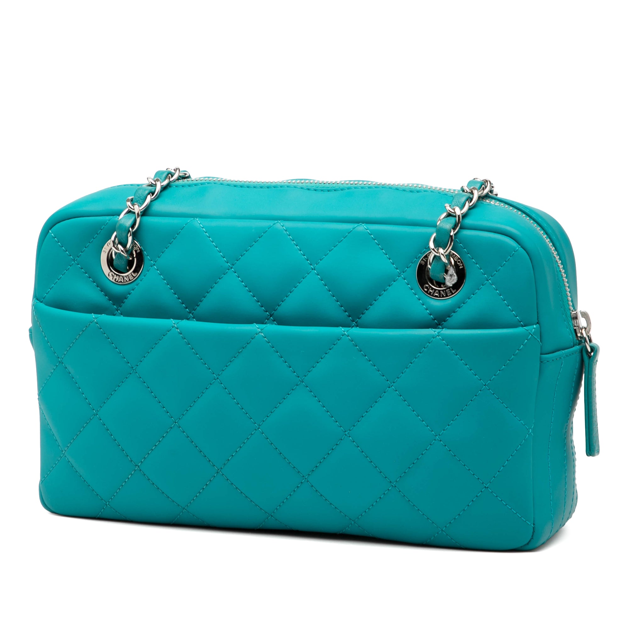 Medium CC Quilted Rubberized Lambskin Coco Rain Camera Bag