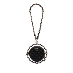 CC Quilted Lambskin Round Chain Around Clutch With Chain