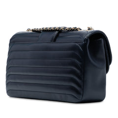 CC Horizontal Quilted Lambskin Double Flap