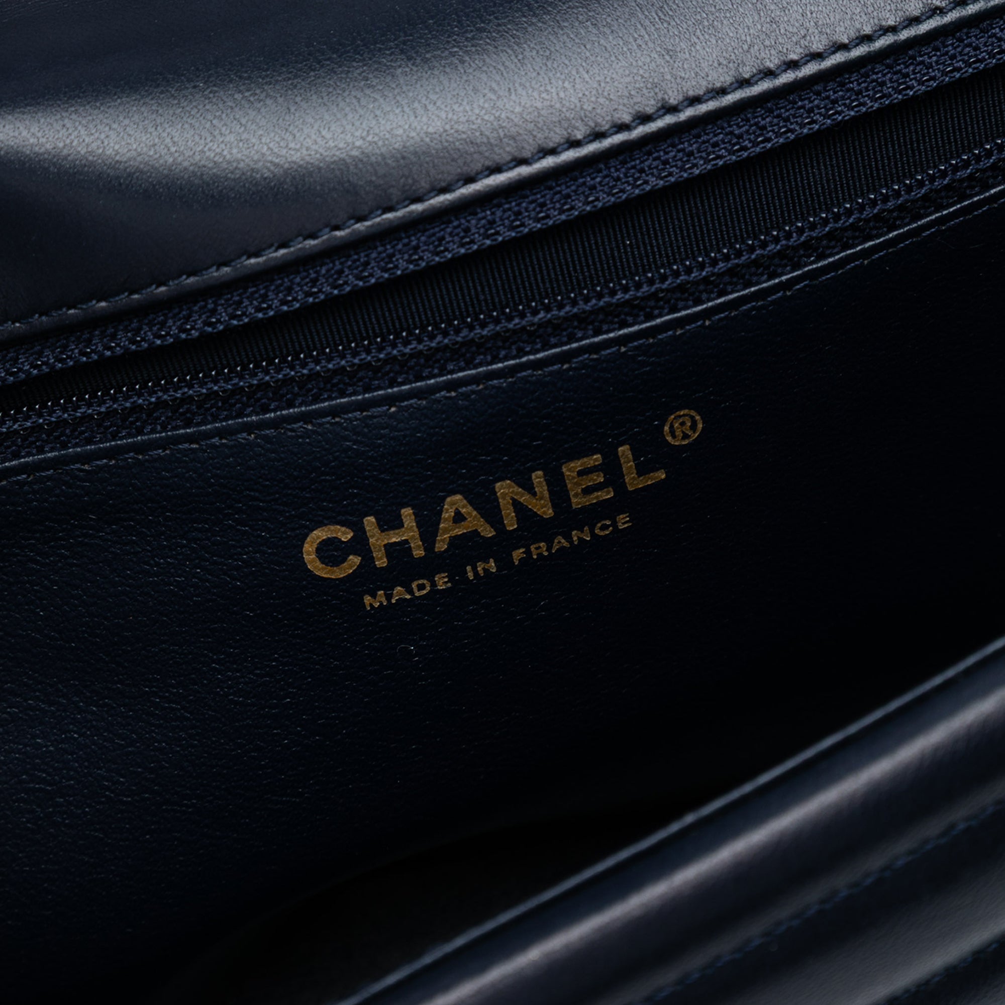 CC Horizontal Quilted Lambskin Double Flap