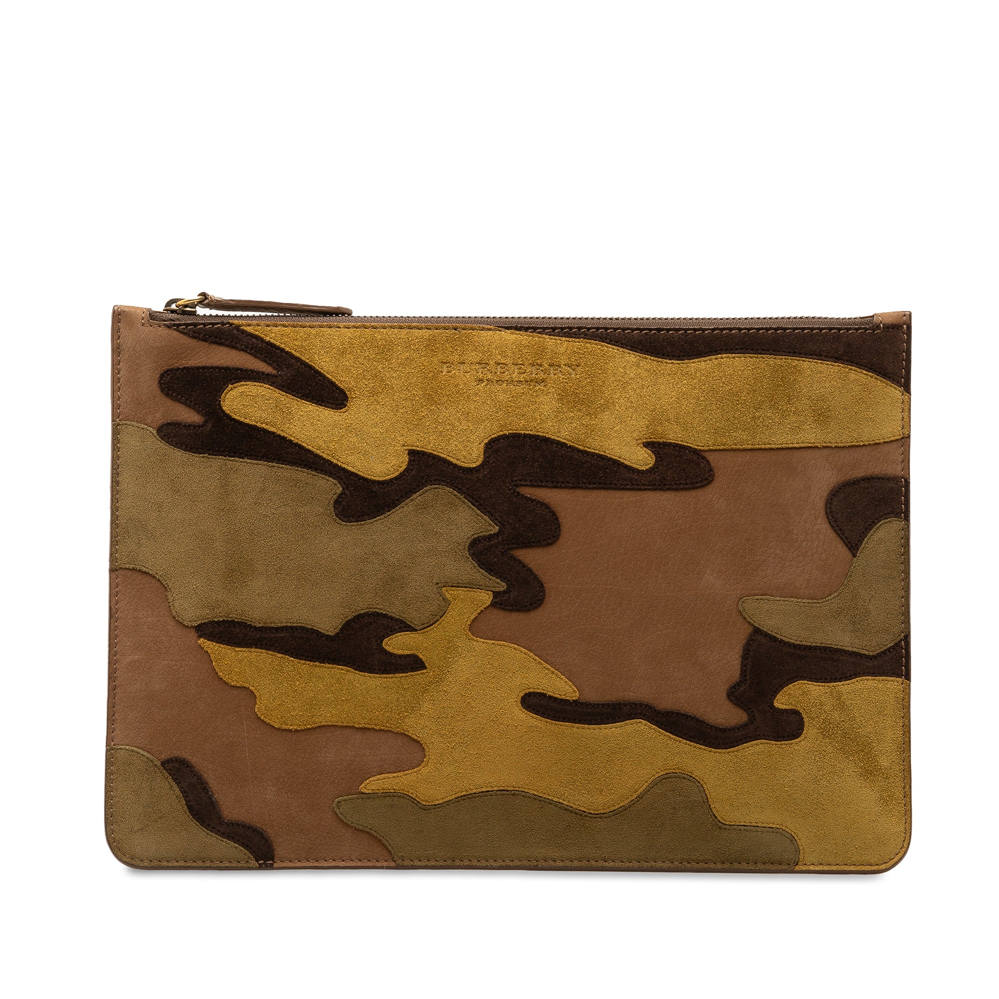 Suede Camouflage Patchwork Clutch_0