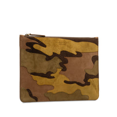 Suede Camouflage Patchwork Clutch_1