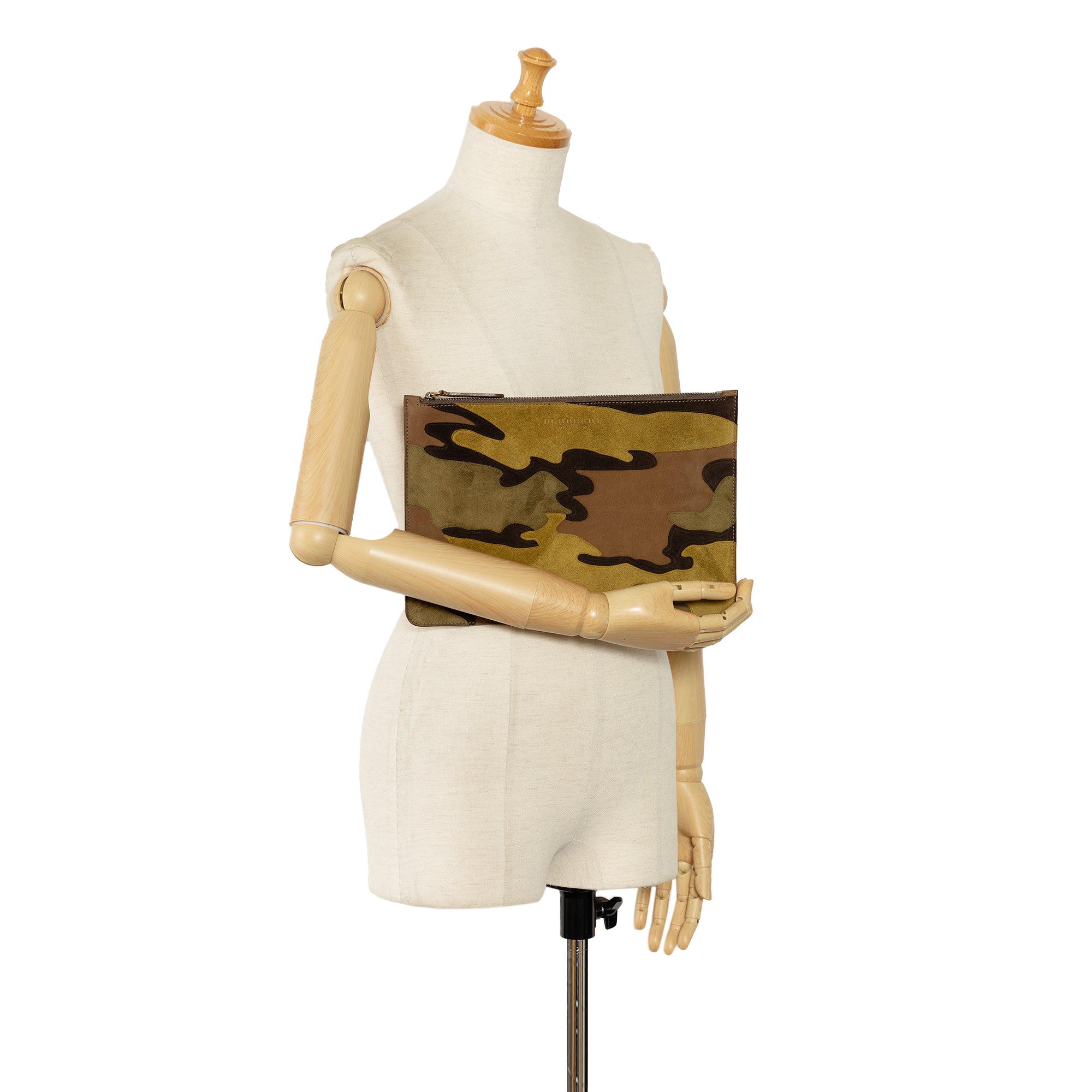 Suede Camouflage Patchwork Clutch_7