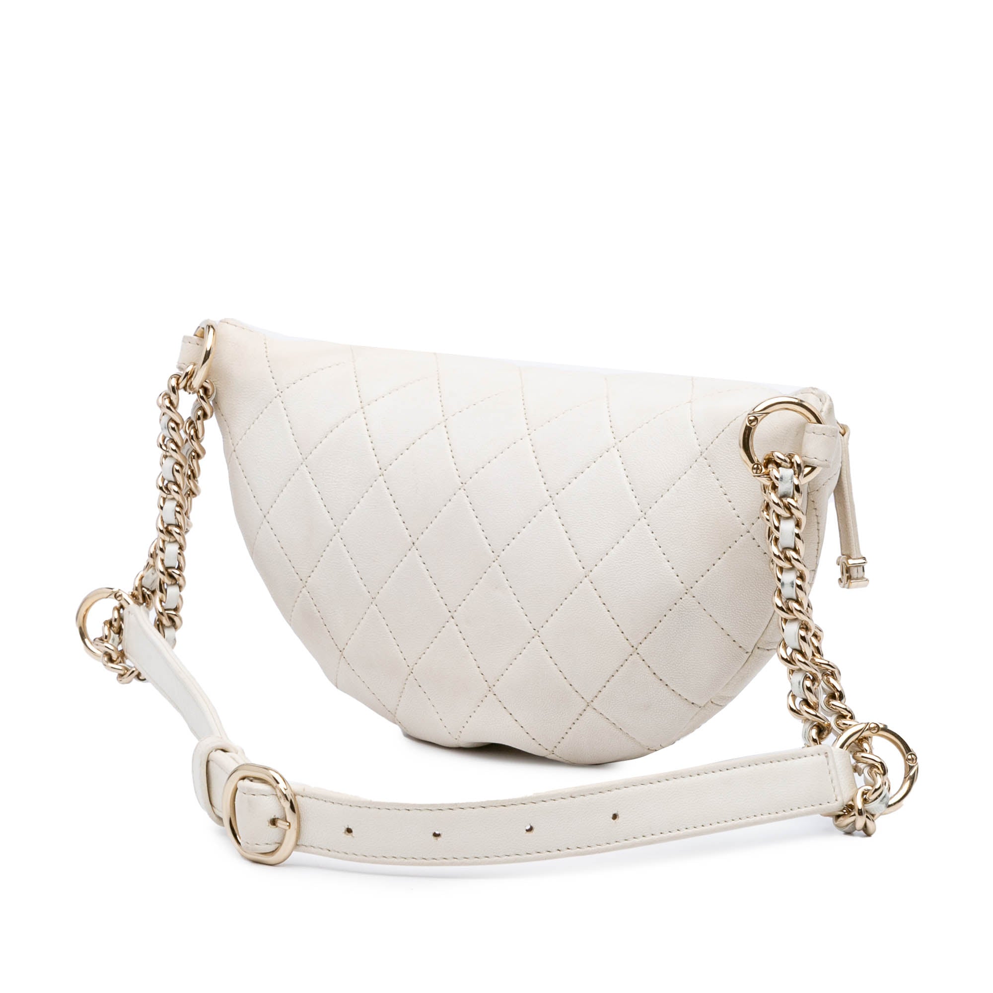 CC Quilted Lambskin Studded Logo Belt Bag