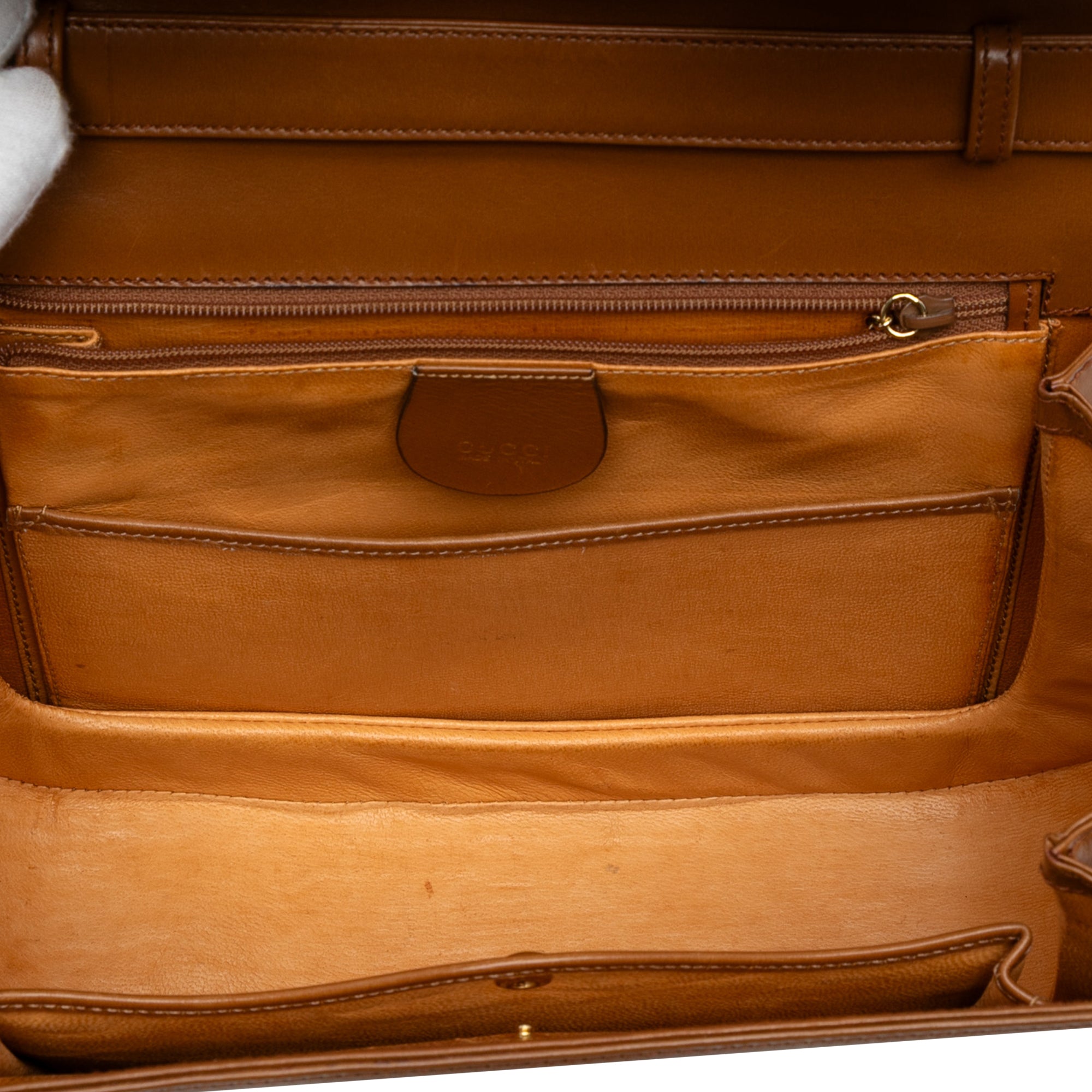 Small Grained Calfskin Bamboo Top Handle Bag