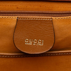 Small Grained Calfskin Bamboo Top Handle Bag