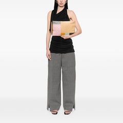 Large Lambskin Colorblock Patchwork O Case