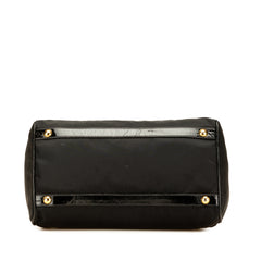 Vernice Trimmed Tessuto Boston Bag