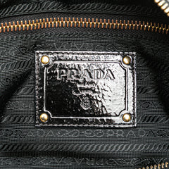Vernice Trimmed Tessuto Boston Bag