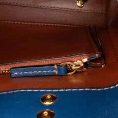 Small Denim La Medusa Chain Top Handle Bag