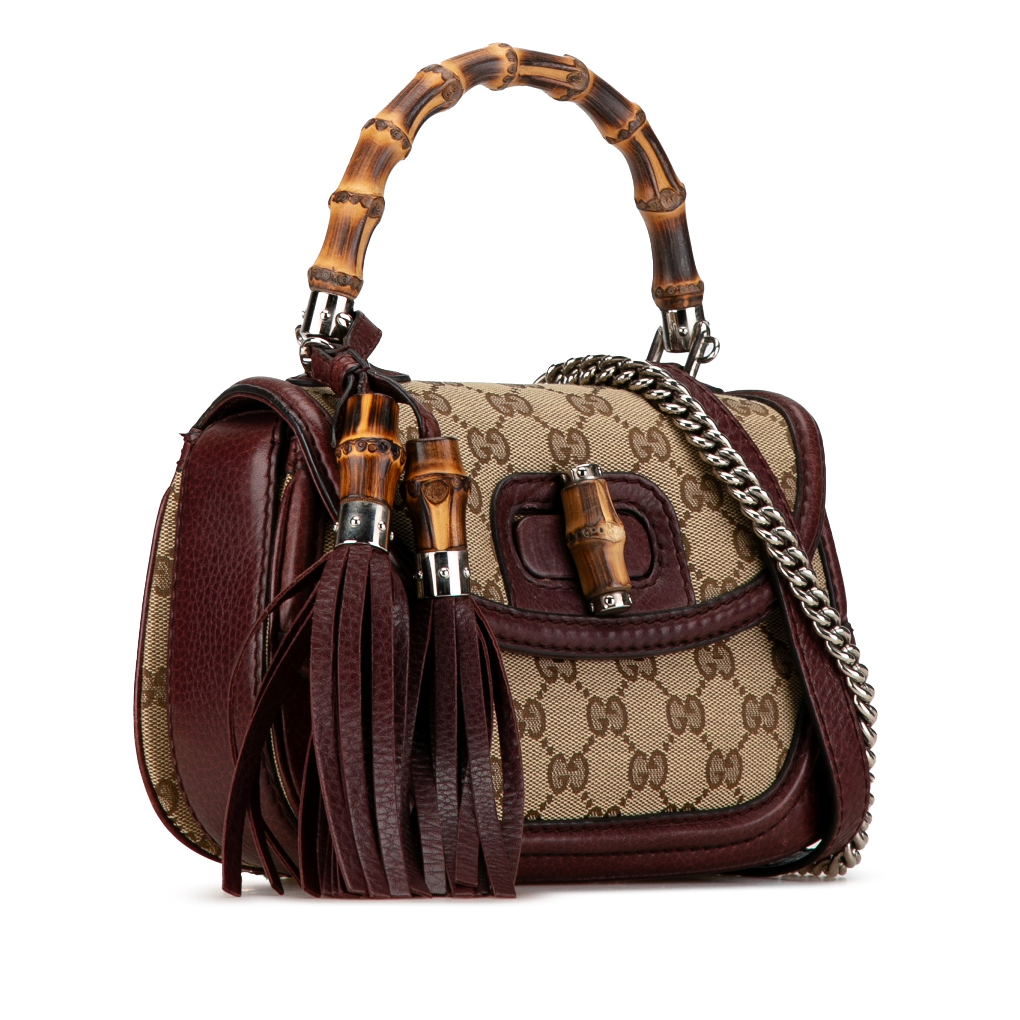 GG Canvas Bamboo Night Satchel