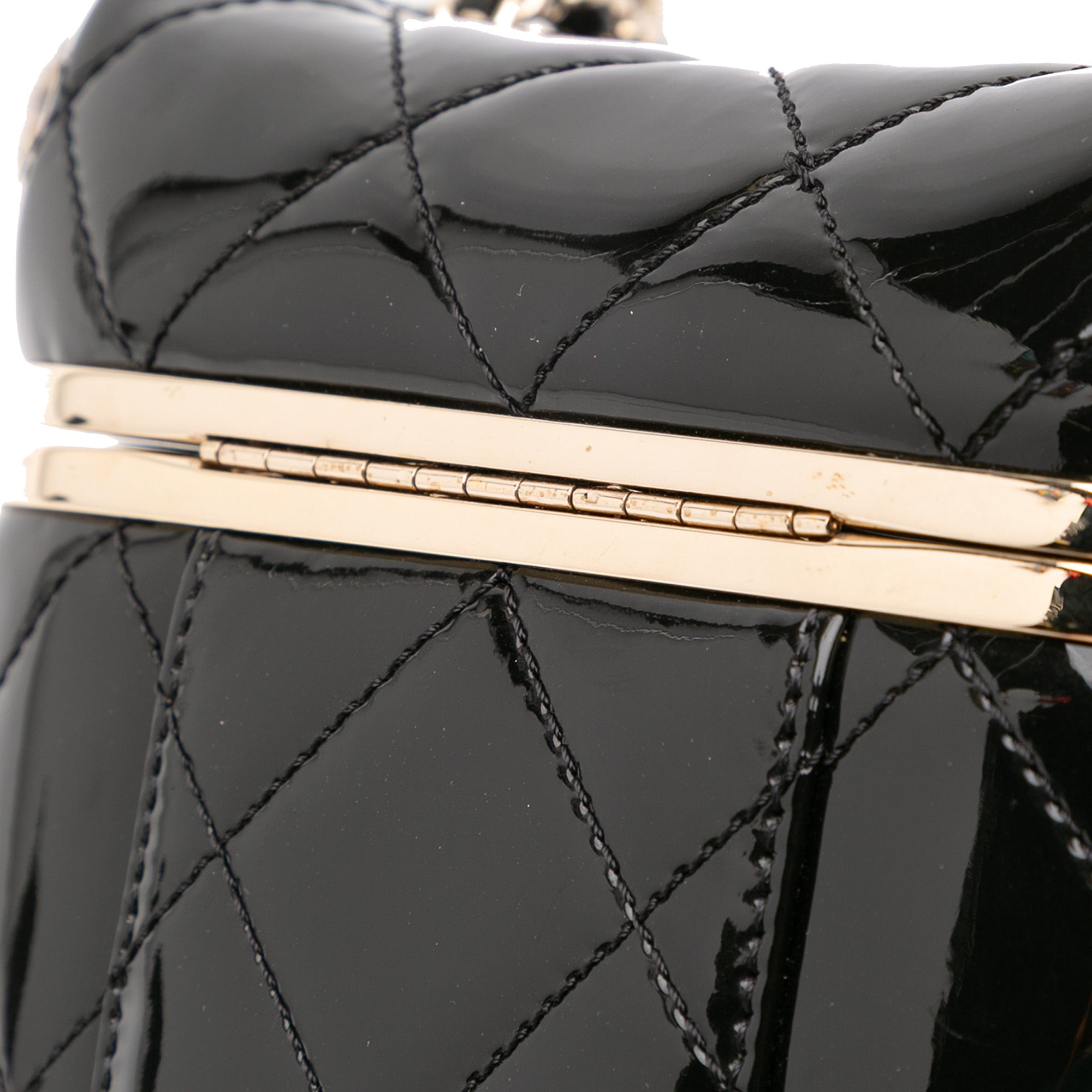 Quilted Patent Logo Chain Vanity Case