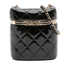 Quilted Patent Logo Chain Vanity Case