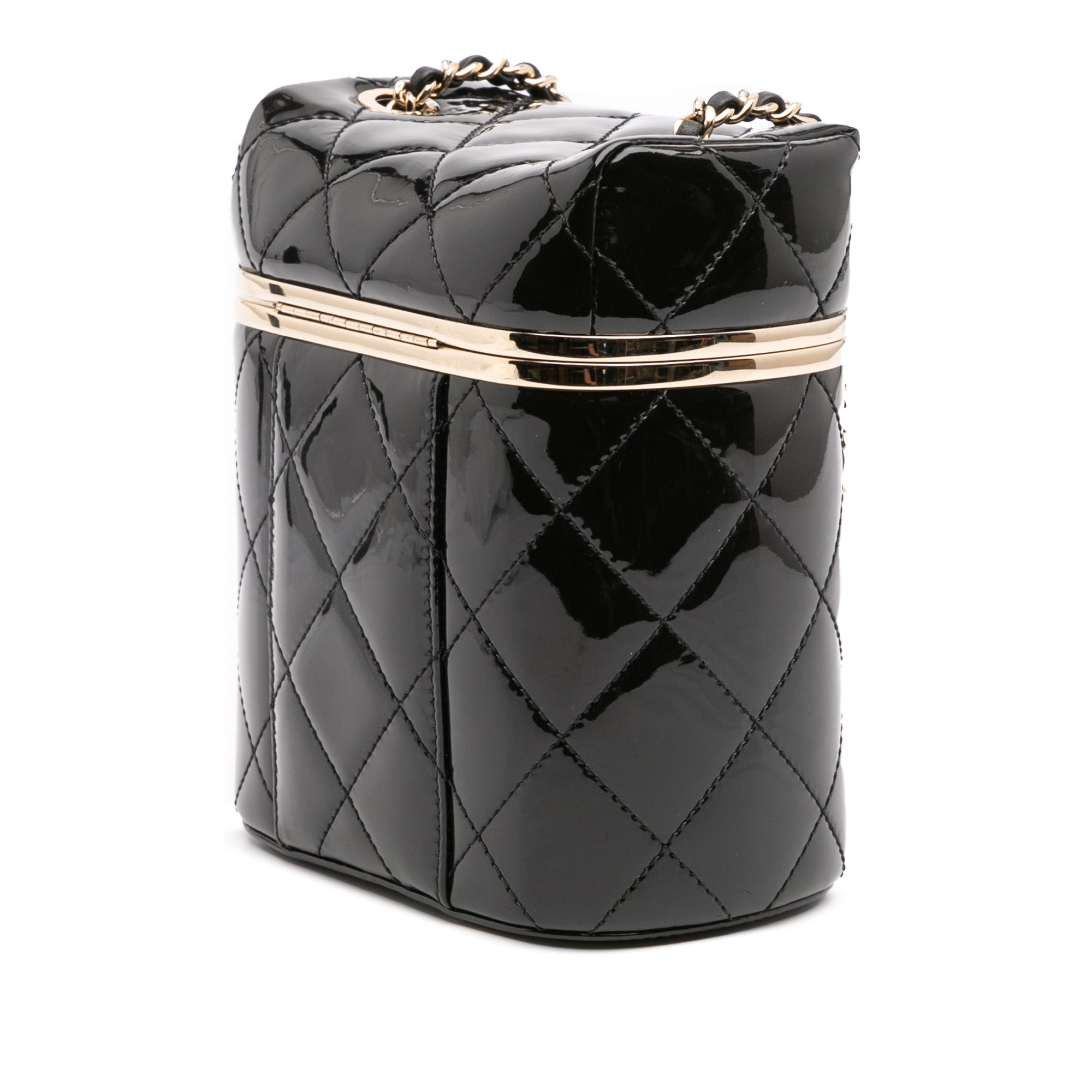Quilted Patent Logo Chain Vanity Case