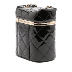 Quilted Patent Logo Chain Vanity Case