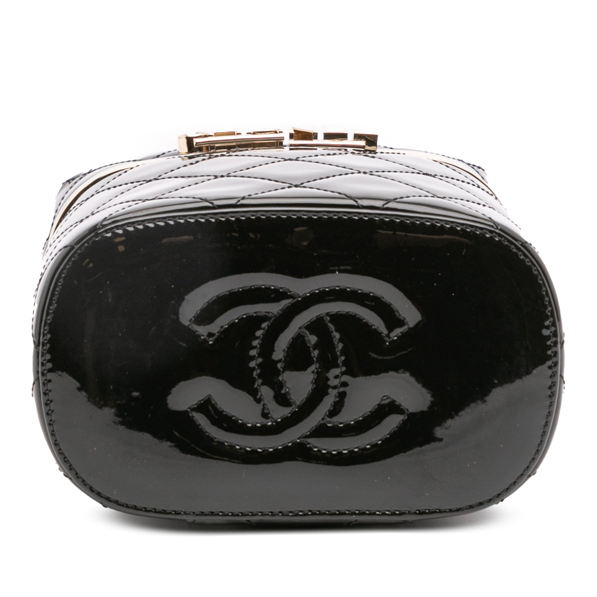 Quilted Patent Logo Chain Vanity Case