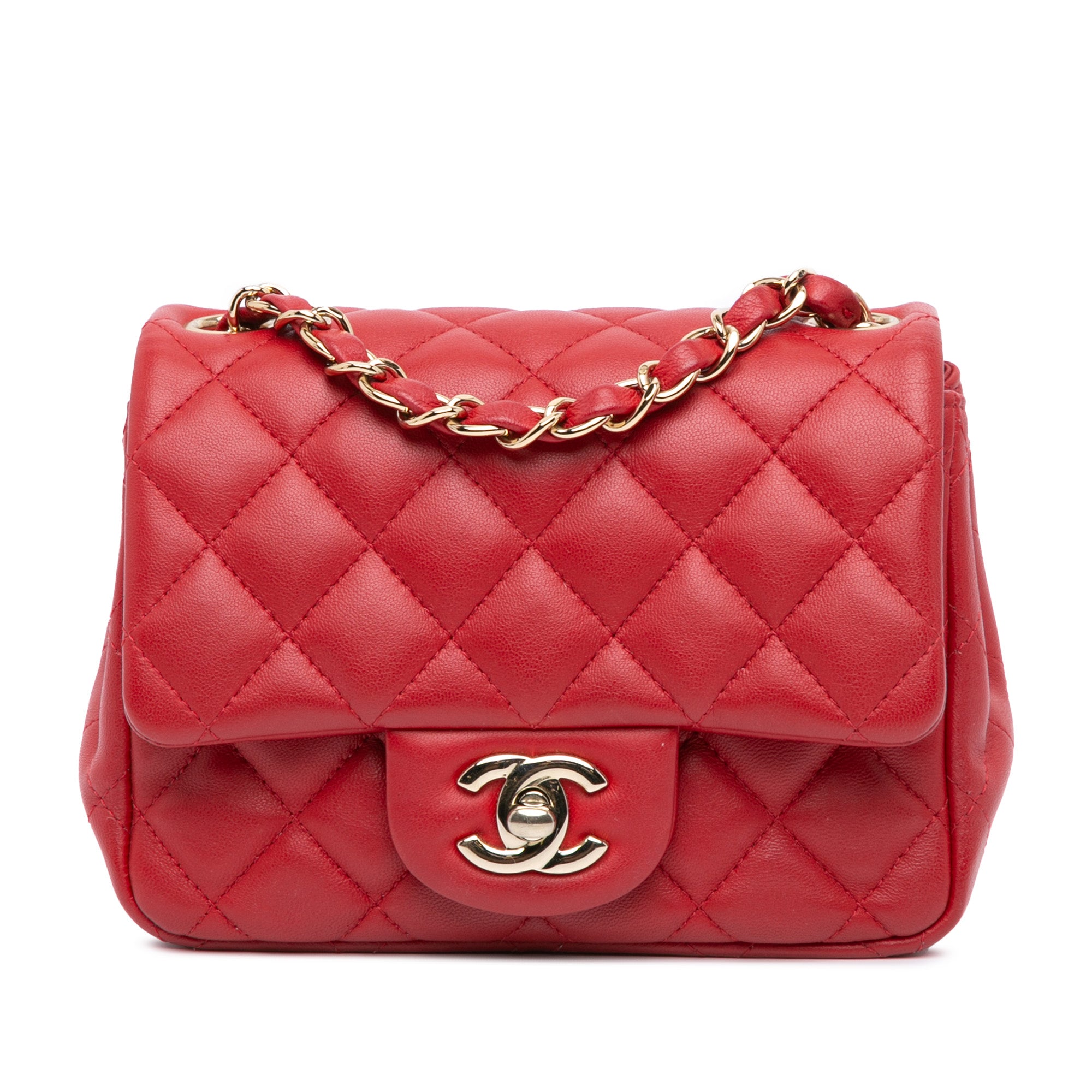 Mini Square Classic Lambskin Single Flap