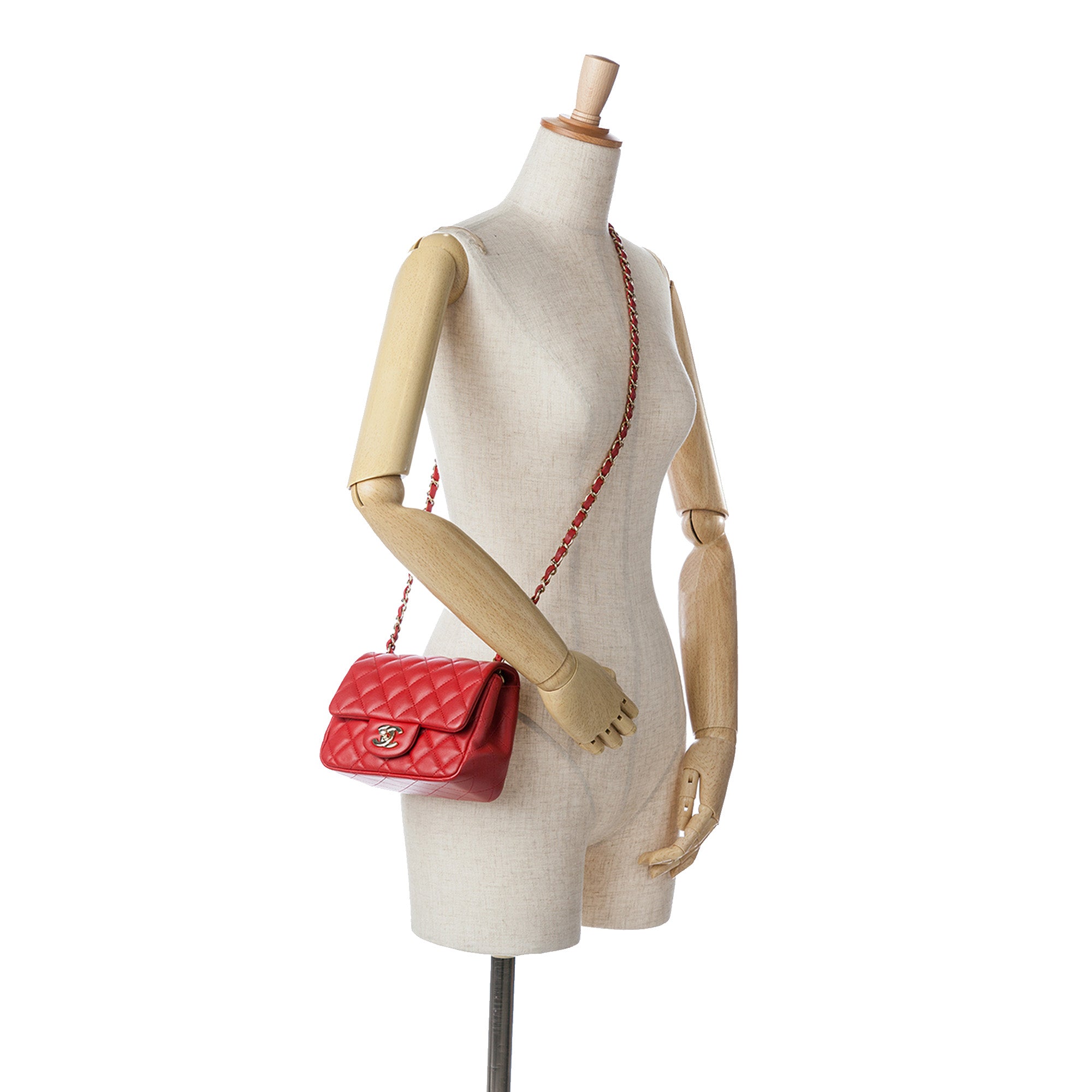 Mini Square Classic Lambskin Single Flap