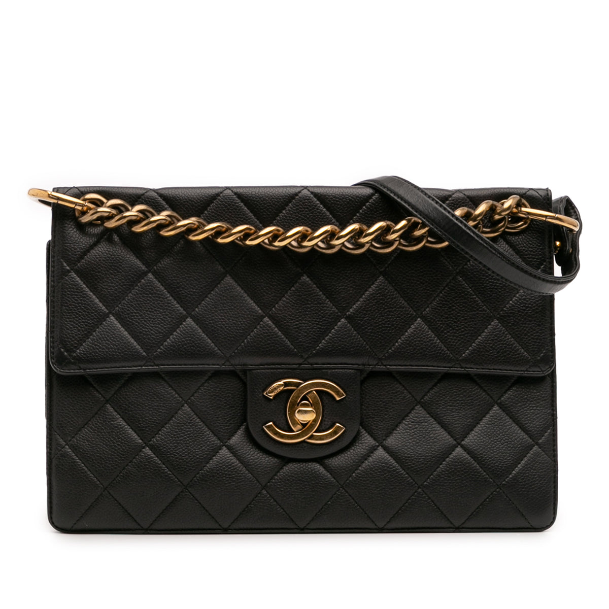 Jumbo CC Quilted Caviar Chunky Chain Flap