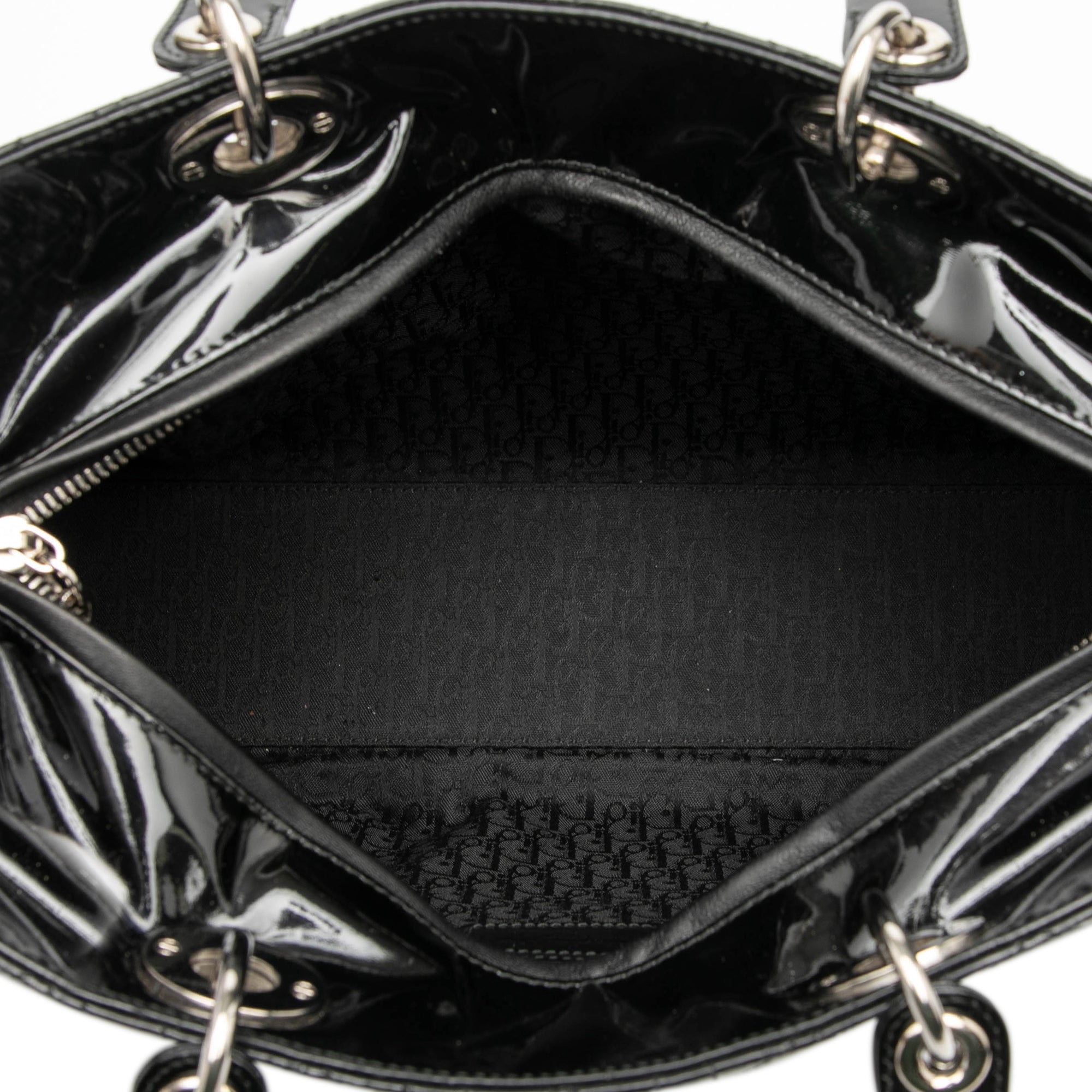 Large Patent Cannage Lady Dior