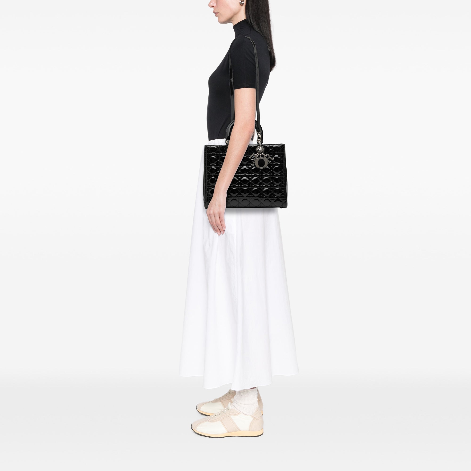 Large Patent Cannage Lady Dior