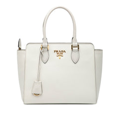 Small Soft Calf Trimmed Saffiano Zippered Tote