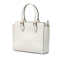 Small Soft Calf Trimmed Saffiano Zippered Tote