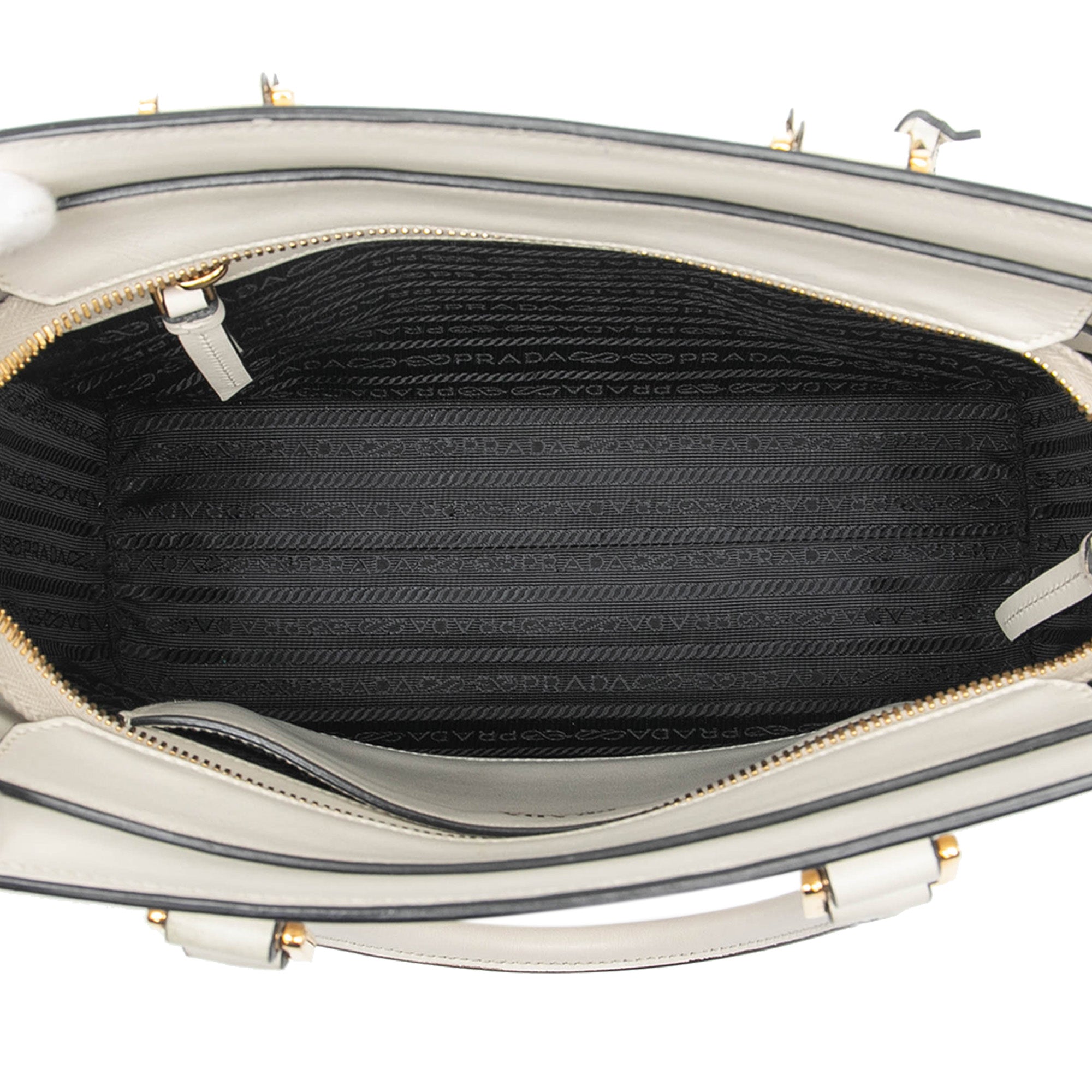 Small Soft Calf Trimmed Saffiano Zippered Tote