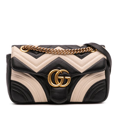 Medium GG Marmont Bicolor Matelasse Leather Shoulder Bag