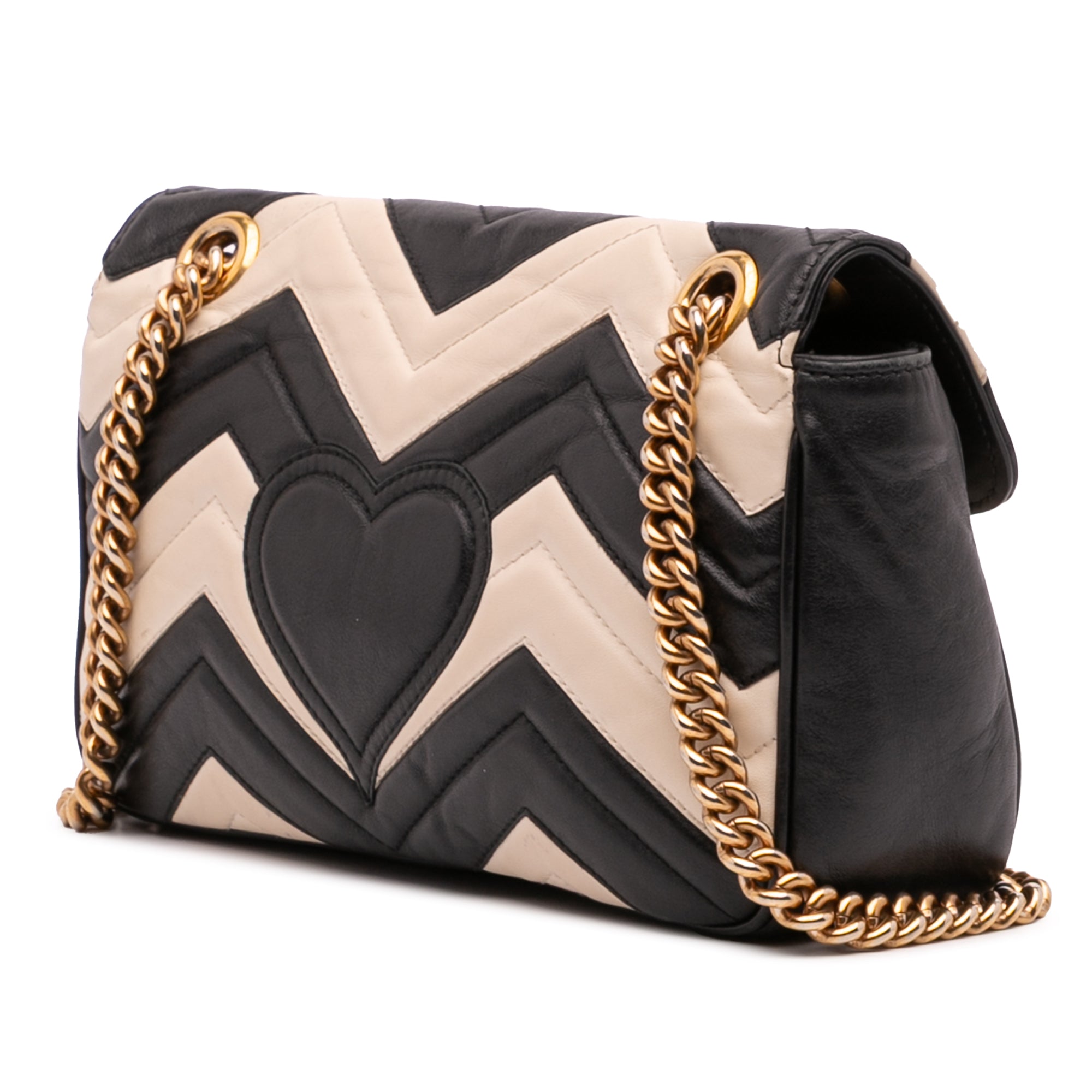 Medium GG Marmont Bicolor Matelasse Leather Shoulder Bag