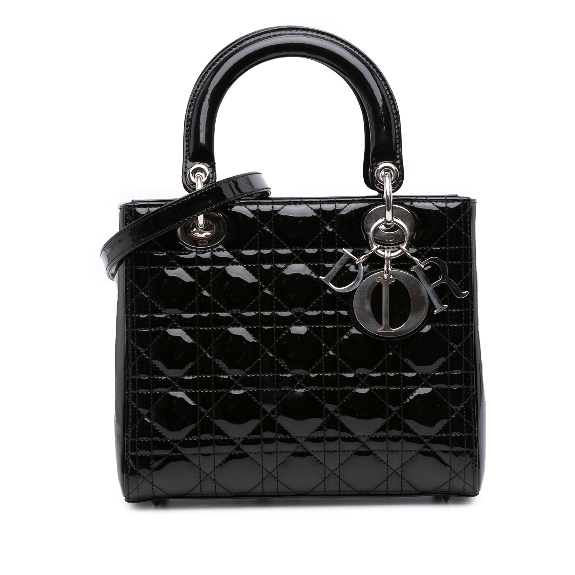 Medium Patent Cannage Lady Dior