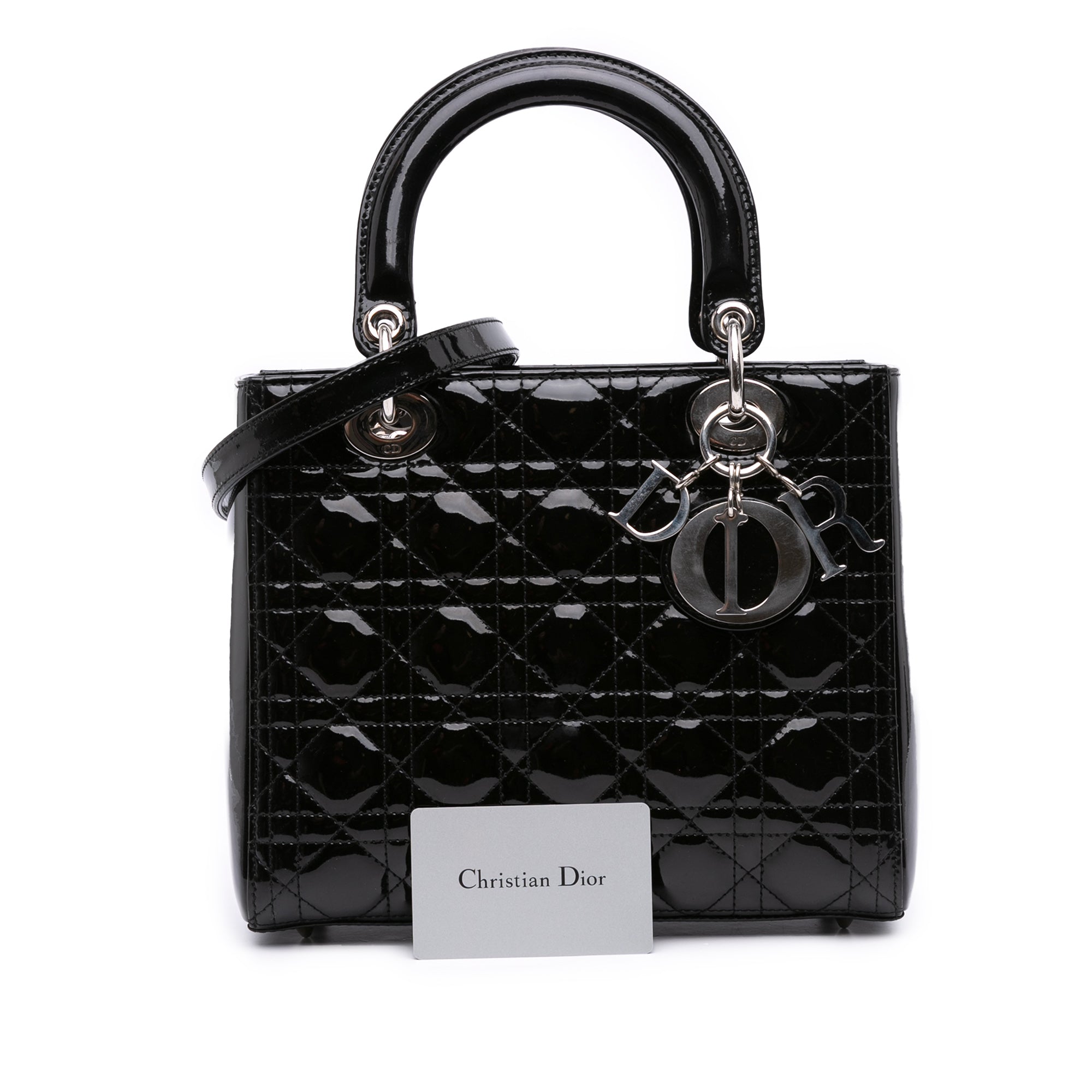 Medium Patent Cannage Lady Dior