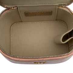 Mini Quilted Lambskin Pearl Crush Vanity Case With Chain