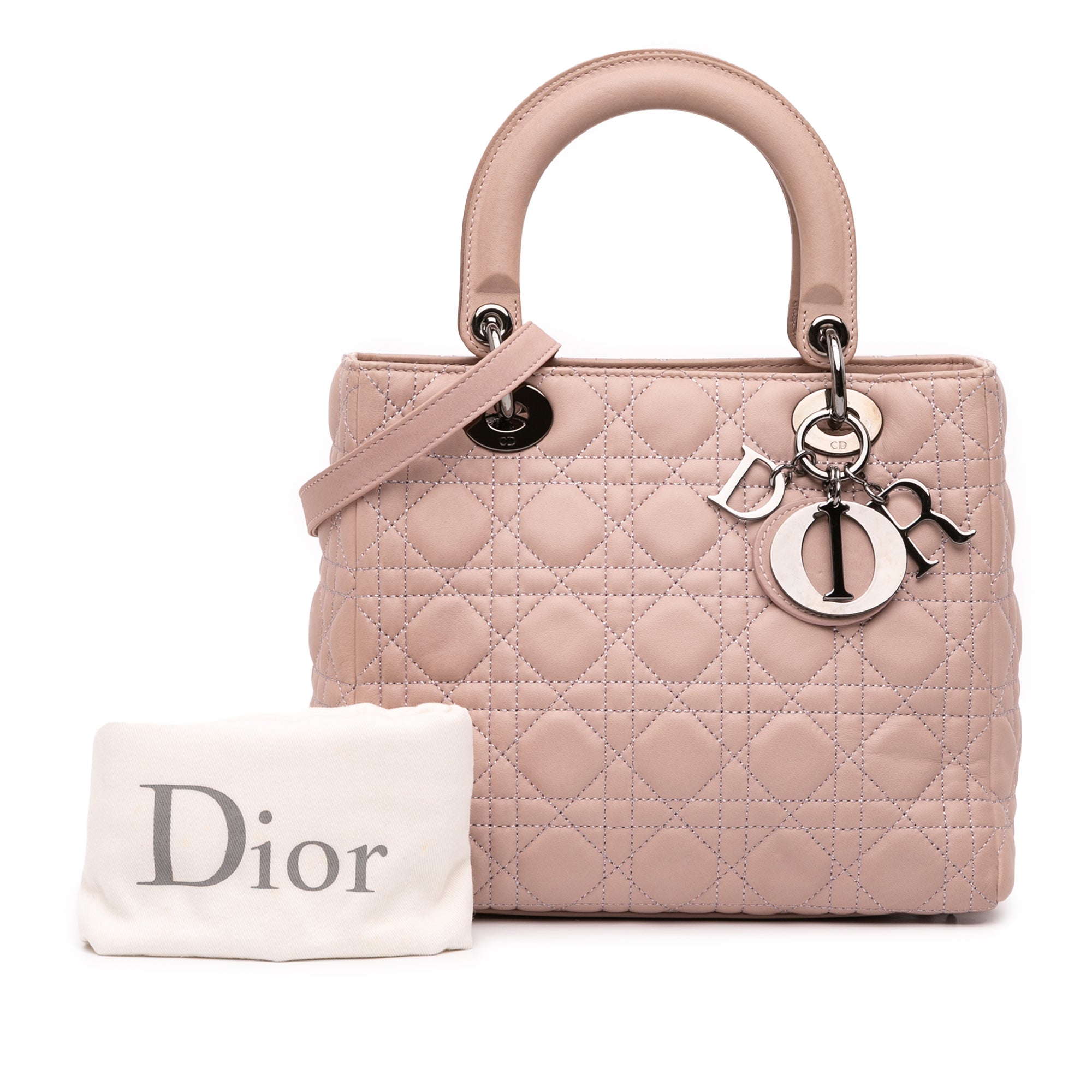 Medium Lambskin Cannage Lady Dior