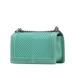 New Medium Braided Chevron Lambskin Boy Flap