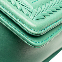 New Medium Braided Chevron Lambskin Boy Flap