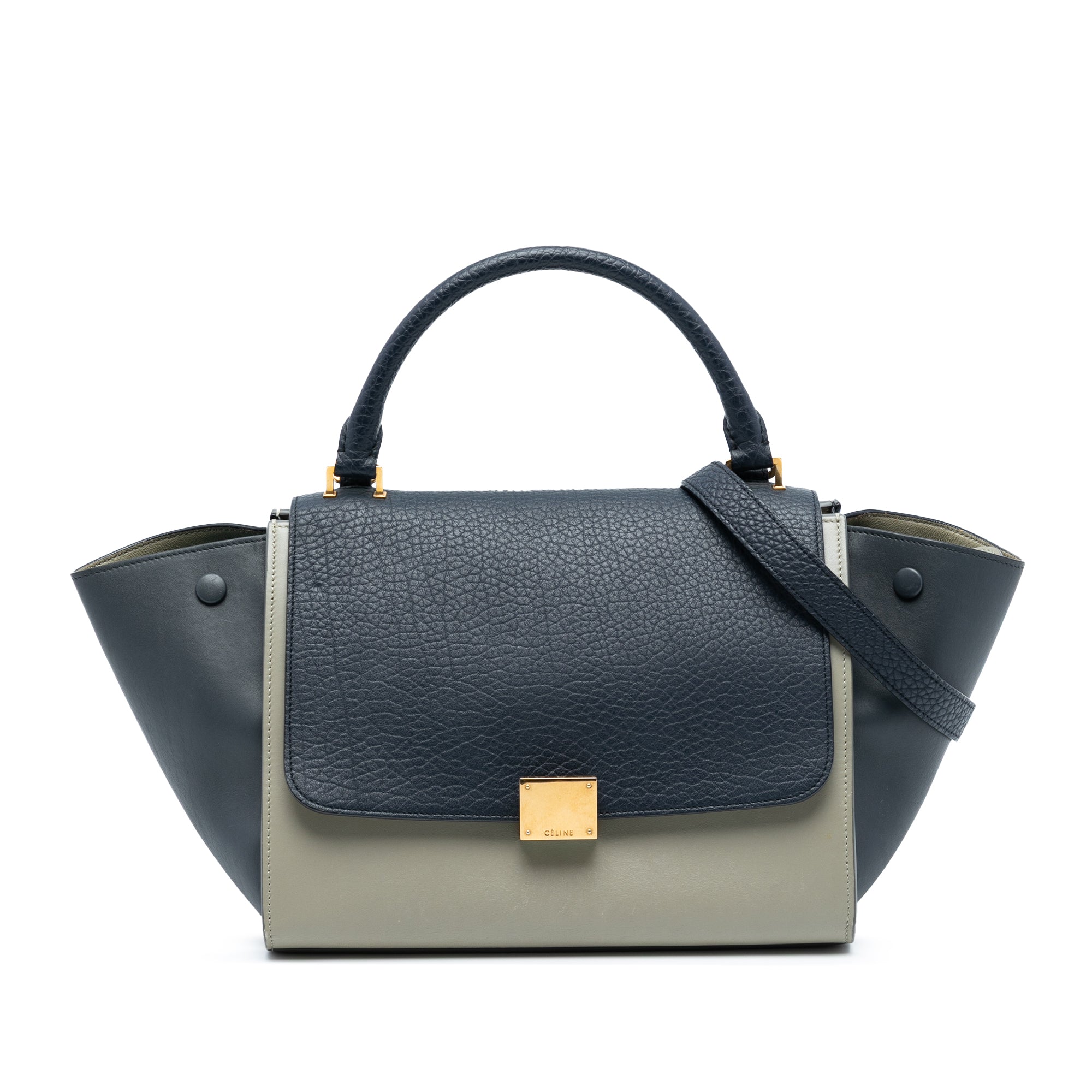 Medium Tricolor Trapeze Satchel