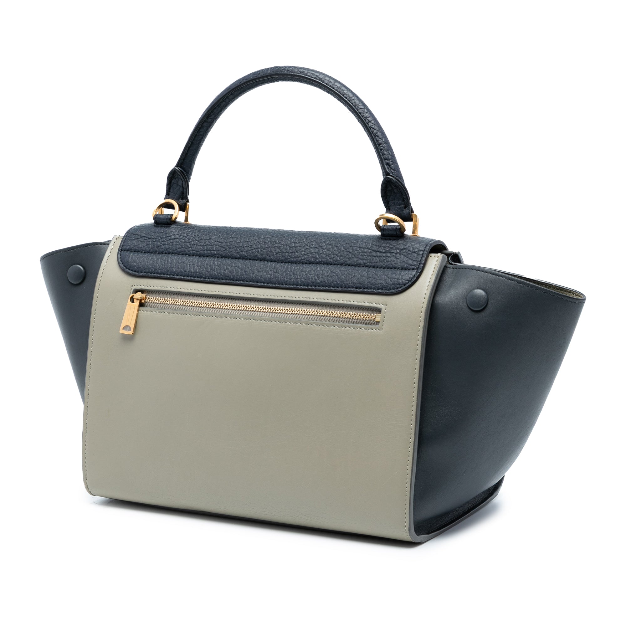 Medium Tricolor Trapeze Satchel