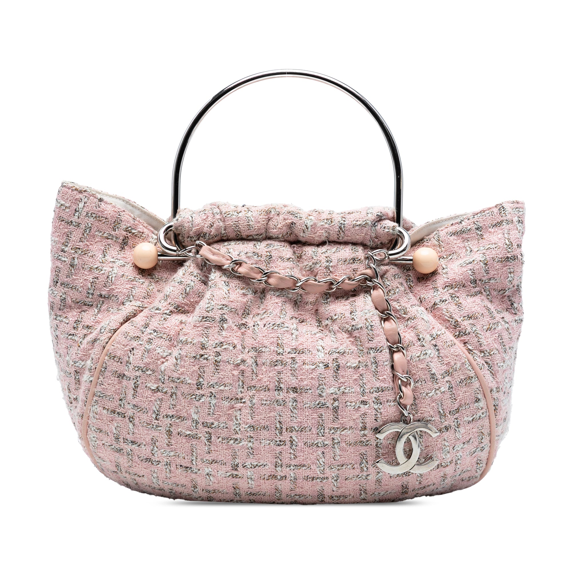 Tweed Boucle Knitting Top Handle Bag