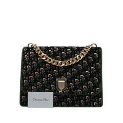 Oblique Velvet Diorama Satchel