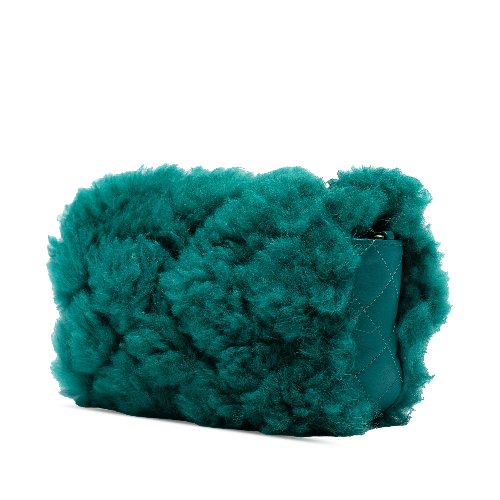 Small CC Shearling Single Flap