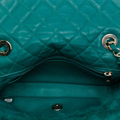 Small CC Shearling Single Flap