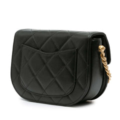 Quilted Caviar Moon Messenger Bag