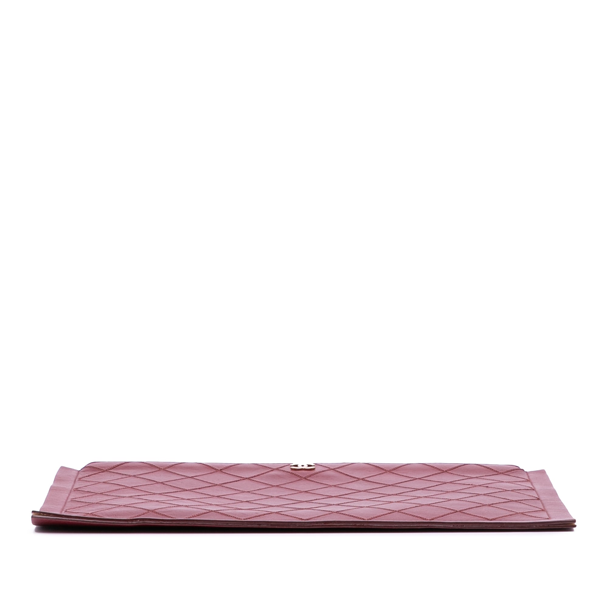 CC Stitched Lambskin Clutch
