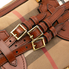Small House Check Canvas Bridle Gladstone Satchel
