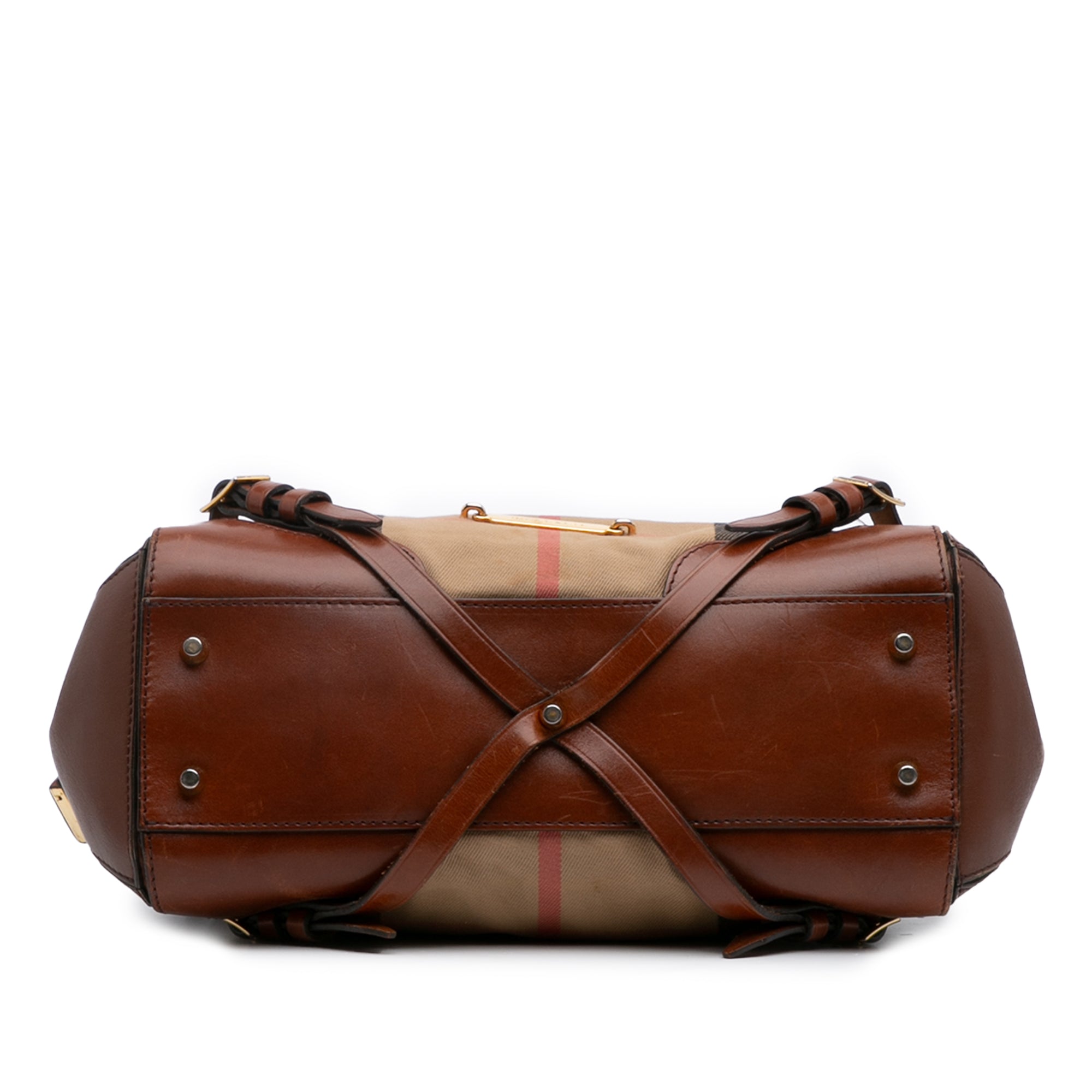 Small House Check Canvas Bridle Gladstone Satchel
