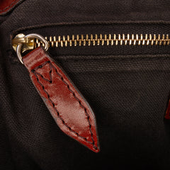 Small House Check Canvas Bridle Gladstone Satchel