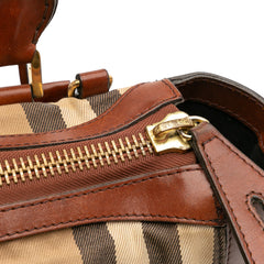 Small House Check Canvas Bridle Gladstone Satchel