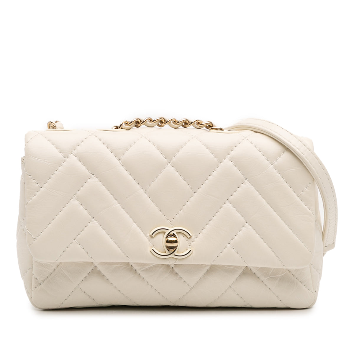 Small Mix Quilted Aged Calfskin New Clutch Flap