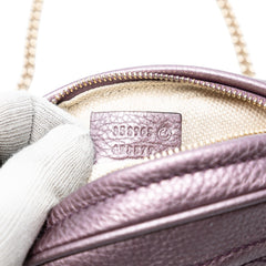 Mini Metallic Pebbled Calfskin Soho Chain Crossbody